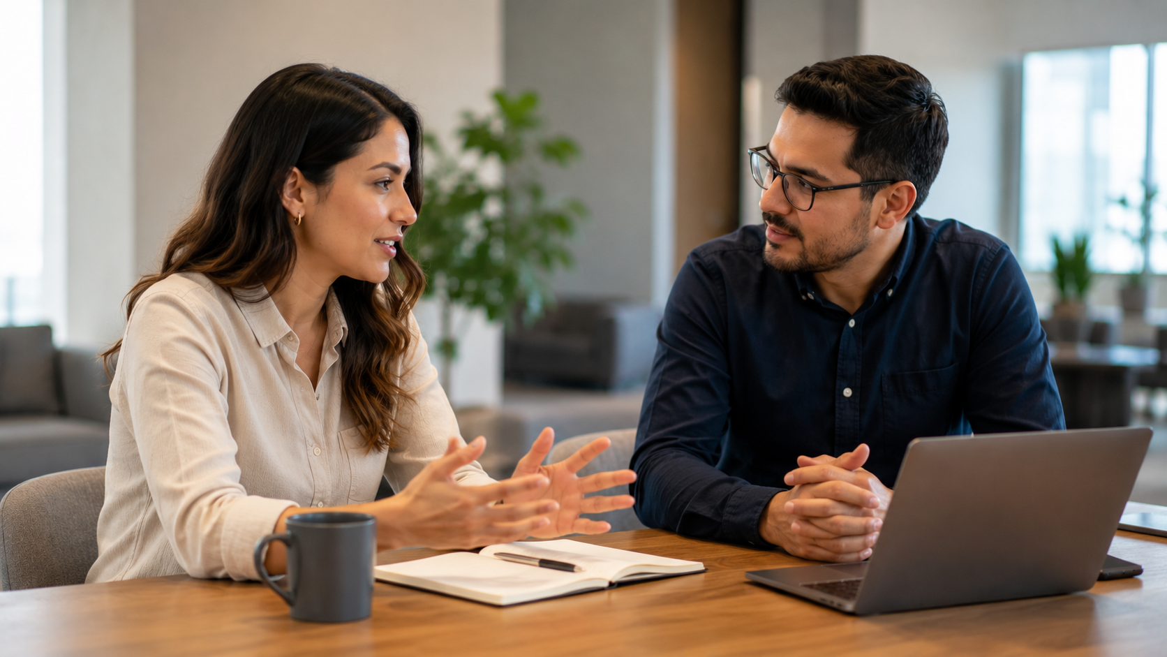 Conversación de negocio con cliente